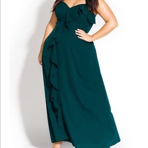 City Chic maxi Catalina dress in emerald